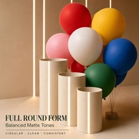 Ballons en latex de caoutchouc de qualité supérieure, nouvelle arrivée, 12 pouces, forme ronde, col long, arc-en-ciel, assortis, pour décoration murale de fête