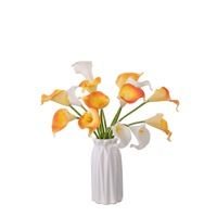Realistiche PU Kunstmatige Calla Lelie Enkelstam Kunstbloem voor Bruiloft Huis Vaas Tafeldecoratie Bloemstuk Groothandel