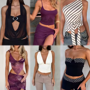 Novedades 2026, Venta al por Mayor de Verano, Camisetas Cortas de Color Sólido, Simples y Lisas para Mujer - Product Image 5