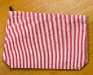 Custom Embroidered Cosmetic Bag Striped <b>Makeup</b> Pouch Name Initial toiletry <b>Case</b> Travel Organizer - Product Image 4