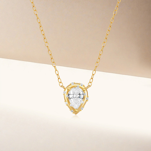 Collar de Plata de Ley 925 con Incrustaciones de Circonio en Forma de Gota de Agua Grande, para Uso Diario, para Mujer, Marca CANNER - Product Image 6