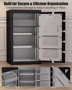 Caja Fuerte para el Hogar TIGERKING de 8.78 Pies Cúbicos, Resistente al Fuego y al Agua, con Cerradura Digital, Gabinete de Acero para Joyas con Cajón y Estantes - Product Image 2