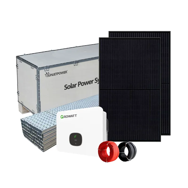Proje kalitesi güneş paneli sistemi ızgara 11KW su geçirmez hibrid ızgara konut güneş sistemi