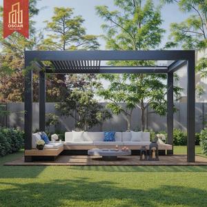 Pergola extérieure en aluminium avec angle réglable et protection solaire, design haut de gamme, pergola rétractable pour jardin, patio, balcon - Product Image 1
