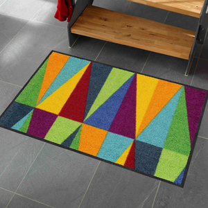 Tapis de porte d'entrée intérieur/extérieur multicolores <span class=keywords><strong>arc</strong></span>-<span class=keywords><strong>en</strong></span>-<span class=keywords><strong>ciel</strong></span> personnalisables avec logo, anti-fatigue, lavables, absorbants et imperméables - Product Image 2