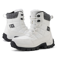 Bottes de randonnée imperméables pour hommes en gros, noires, décontractées, d'hiver, chaudes, antidérapantes, épaisses, design tendance