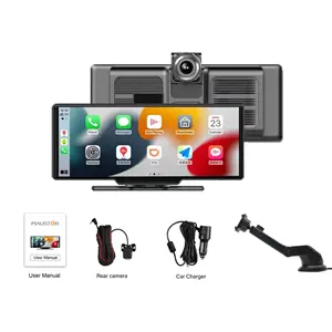 New 10.26 inch kép BT Stereo Ống kính kép Car DVR máy ảnh Android Auto Car đài phát thanh không dây Carplay Dash Cam