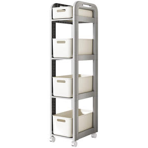 Étagère silencieuse pour <span class=keywords><strong>cartable</strong></span>, chariot à livres mobile, étagère de rangement, armoire domestique, support à roulettes sous table - Product Image 6