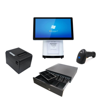 Gran oferta, máquina de sistema POS con pantalla táctil todo en uno, software minorista completo y caja registradora para empresas minoristas