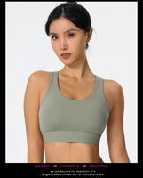Damen Einfacher Wendbarer Sport-BH mit Hoher Unterstützung für Yoga und Fitness, Gepolsterte Cups, Verstellbare Kreuzgurte am Rücken, Atmungsaktiv und Schnelltrocknend
