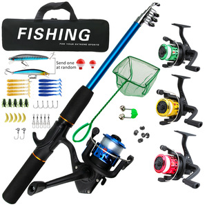 Set Canna da Pesca Telescopica Mini e Mulinello per Principianti - Attrezzatura Completa con Esche, Ami e Borsa per Fiumi, Laghi e Mari - Product Image 5