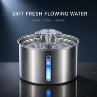 Fontaine à eau pour animaux de compagnie en acier inoxydable 304, design élégant, capacité 3L, silencieuse, distributeur d'eau intelligent pour chats et chiens