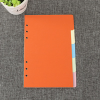 Vente en gros de séparateurs de poche en plastique A5 A6 B5 multicolores, séparateurs à 6 anneaux, cartes d'index pour agenda de voyage, carnet