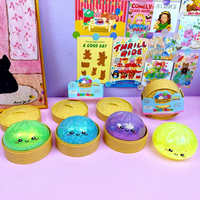 Boîte Mystère 8,5 cm : Jouet Squishy TPR en forme de Dumpling avec Perles Pailletées et Visage Mignon, Simulation Alimentaire, Balle Anti-Stress