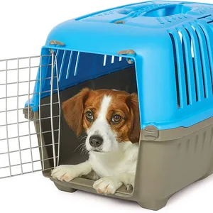 도매 애완 동물기도 상자 플라스틱 케이지 야외 접이식 고양이 캐리어 휴대용 여행 운송 상자 작은 개 항공 상자