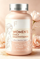 Comprimés multivitaminés quotidiens pour adultes personnalisés avec vitamine C, E, zinc pour le soutien antioxydant, le soutien immunitaire, l'éclat de la peau, 2 comprimés par jour, 100 g