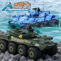 Nuevo Modelo de Coche Militar de Juguete KK, Tanque Blindado Simulado Anfibio para Niños, Coche RC en Marrón, Verde y Negro, Divertido Vehículo de Policía