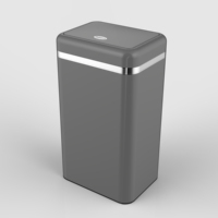Poubelle à induction à capteur en acier inoxydable de grande capacité 58L avec couvercle en ABS pour hôtel et cuisine domestique