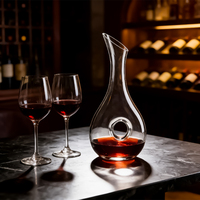 Carafe à whisky en verre moderne faite à la main sur mesure pour le vin et l'utilisation en restaurant