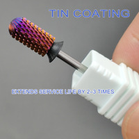 Broca de Carburo de Tungsteno Profesional de 6.6mm 3XC 4XC, Broca Cónica Grande con Punta Redonda, Brocas de Doble Cara para Taladro Eléctrico de Uñas