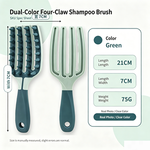 OEM Private Label Classic Rose Fashion Long Handle Massage Comb Scalp Massager Shampoo <b>Brush</b> - Product Image 3