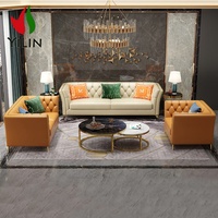Ensemble Canapé d'Angle 3 Pièces pour Salon, Longue Causeuse en Cuir Design Boucle, Mobilier de Maison
