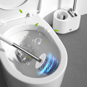 Toilet <b>Brush</b> <b>Long</b> <b>Handle</b> PP Silicone Household No Dead-end Wash Cleaning Base Set - Product Image 3