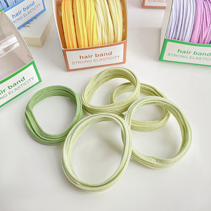 5 teil/schachtel Stoff Elastisches Haars eil Einfache weiche nahtlose Haar gummi Bunt verletzt Haar gummibänder für Kinder partys nicht - Product Image 3