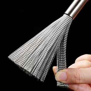 Wholesale Useful Stainless Steel Pan <b>Brush</b> with Long Handle Strong Decontamination Kitchen Cleaning Tools Home Supplies - Product Image 5