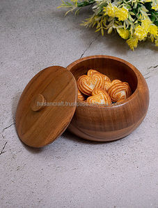100% naturel poli à la main bol en bois jetable qualité boîte en bois Pot servant pour la maison hôtel vente chaude en gros - Product Image 3