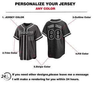 Camisetas de Softbol con Cuello en V de Color Sólido al por Mayor para <span class=keywords><strong>Hombre</strong></span> y Mujer, 100% Poliéster Sublimado, Jersey de Béisbol Negro Liso - Product Image 2