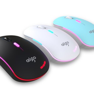 Aigo Q701 Wireless Gaming <b>Mouse</b> 2.4Ghz Optical RGB Backlit Right Hand Ergonomic 5 Buttons Battery Powered For Desktop Laptop - Product Image 1