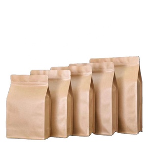 Bolsa de papel Kraft resellada ecológica con impresión personalizada, <span class=keywords><strong>cierre</strong></span> de almacenamiento de alimentos, <span class=keywords><strong>bolsas</strong></span> herméticas para semillas de arroz, harina de grano - Product Image 2