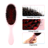 Brosse à cheveux personnalisée en poils de sanglier pour cheveux bouclés brosse démêlante pour coiffeur en vente brosse à cheveux lissante personnalisée pour filles