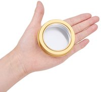 Bocaux de rangement dorés et métalliques en aluminium avec couvercle de fenêtre à vis, récipient rond, de 2oz, pièces