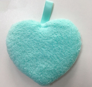 Polvo de limpieza facial al por mayor, paño de hojaldre, toallas desmaquillantes en forma de corazón, hojaldre de polvo con asa - Product Image 5