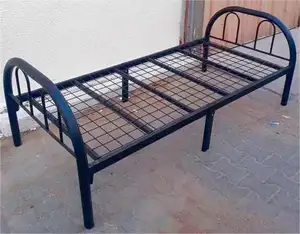 Cheap Price Wire Mesh Base Bed Single Bed Structure Iron Metal Farmer Beds for One Person