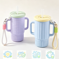 Nuevo Vaso de Silicona 2026 con Pajita de Aprendizaje, Funda Protectora y Cordón, 250ml, Reutilizable, Seguro para Agua Hirviendo, Diseño para Beber Directo