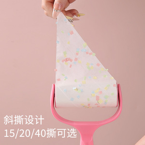 Lint <b>Roller</b> For Clothes Pink Plastic With Strong Adhesive Tearable <b>Rollers</b> Household Use - Product Image 4