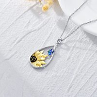 Bijoux fantaisie Collier pendentif maman papillon soleil tournesol en argent sterling 925