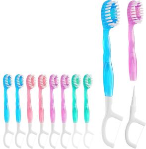Cepillo de Dientes Portátil Mini de Cerdas Medianas de Nylon Pre-empastado Desechable para Adultos con Pasta Dental Integrada para Viajes - Product Image 1