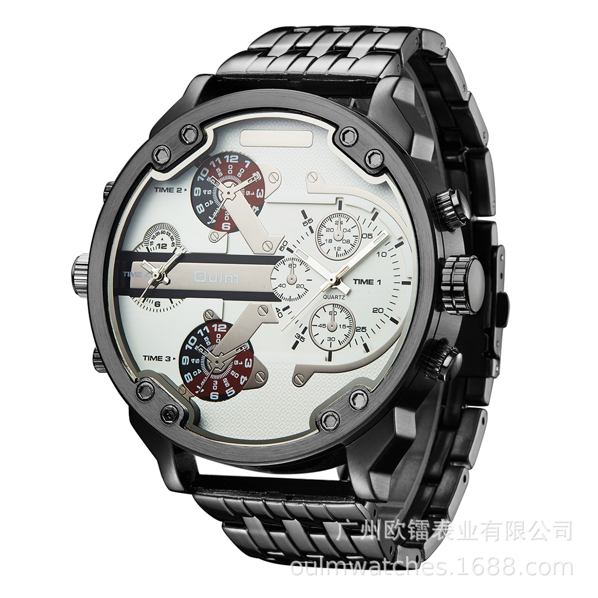 うる Oulm 3548 New Arrival Top Brand Fashion Men Quartz 2 Time