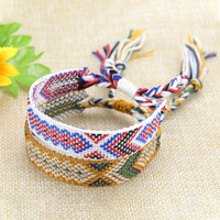 Bracelets d'Amitié Faits Main sur Mesure en Gros, Bracelets Brésiliens en Coton Tressé Style Hippie Bohème au Crochet pour Femmes
