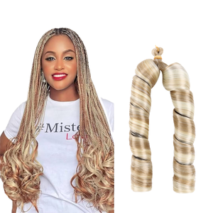 Trecce trecce a ricciola riccia francese a doppia spirale 22 ''trama singola sintetica a onde sciolte extension per capelli <span class=keywords><strong>ricci</strong></span> setosi intrecciatura 100g - Product Image 1