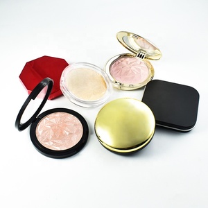 Resaltador DE CARA prensada con brillo OEM vegano Embalaje de oro Resaltador holográfico de maquillaje resaltador - Product Image 4