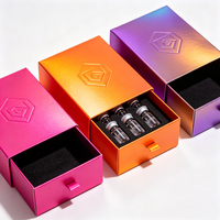 Maßgefertigte Leere 3ml Fläschchen-Box Papier-Schublade Verpackung 0,5ml 1ml 2g Gramm Hologramm-Papierboxen