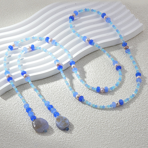 Collar de cadena de eslabones chapados en oro de moda 2024 para mujer, regalo con cuentas de piedras preciosas de diseño Personal - Product Image 3