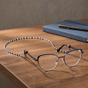 Chaîne de lunettes légère en métal avec perles de cristal, cordon porte-lunettes, collier pour femmes - Product Image 3