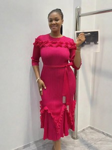 法式女款优雅宽松欧式晚礼服大码三宅百褶裙 - Product Image 3