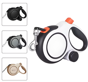 Laisse rétractable de luxe noire durable et écologique de 5 mètres avec porte-sac à crottes pour chiens, vente en gros OEM ODM - Product Image 6